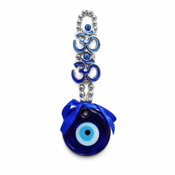 Om_Design_Short_Evil_Eye_Hanging_for_Wall_Door_&_Car_|_Silver_Blue_Om_D�cor_Nazar_Battu_|_Vastu_Spiritual_Wall_Hanging_Protection_Charm_for_Home_Office_Entrance