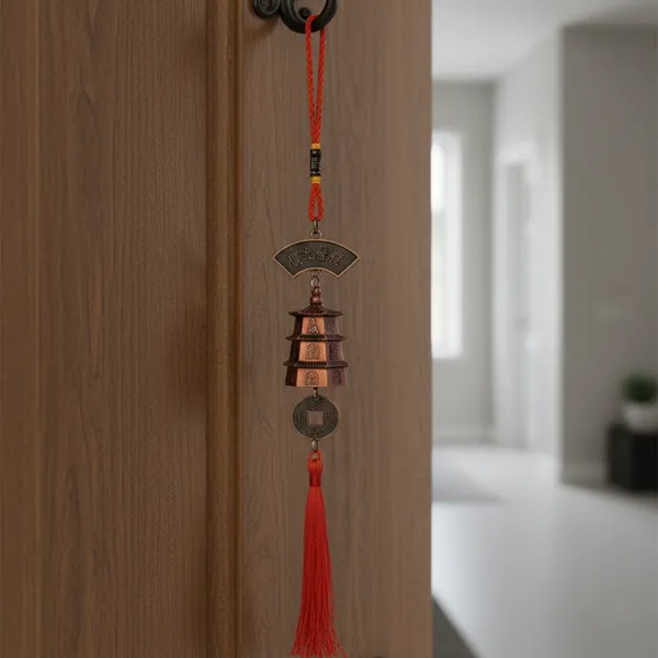 Feng_Shui_Pagoda_Hanging_D�cor_for_Home_Office_|_Vastu_Lucky_Charm_with_Red_Tassel_&_Chinese_Coin_|_Antique_Finish_Spiritual_Hanging_for_Study,_Shop_&_Entrance
