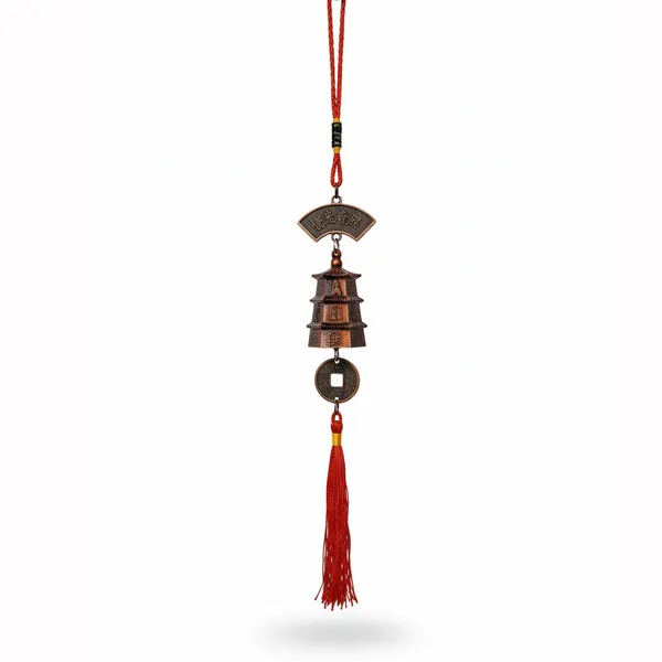 Feng_Shui_Pagoda_Hanging_D�cor_for_Home_Office_|_Vastu_Lucky_Charm_with_Red_Tassel_&_Chinese_Coin_|_Antique_Finish_Spiritual_Hanging_for_Study,_Shop_&_Entrance