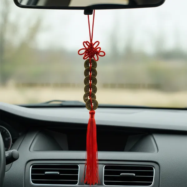 Feng_Shui_Shubhanjali_6_Coin_Hanging_with_Red_Thread_&_Tassel_|_Chinese_Style_Gold_Color_Coins_Good_Luck_Charm_for_Home_Entrance,_Office,_Pooja_Room,_Car_D�cor_|_30_cm