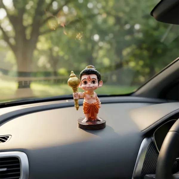 Bal_Hanuman_Standing_Idol_for_Car_Dashboard_-_9cm_Baby_Bajrangbali_Murti_with_Golden_Gada_|_Cute_Maruti_Figurine_for_Home_Decor,_Office_Desk,_Study_Table_&_Gifting_|_Small_Orange_Hanuman_Statue_(9cm_x_5.5cm)