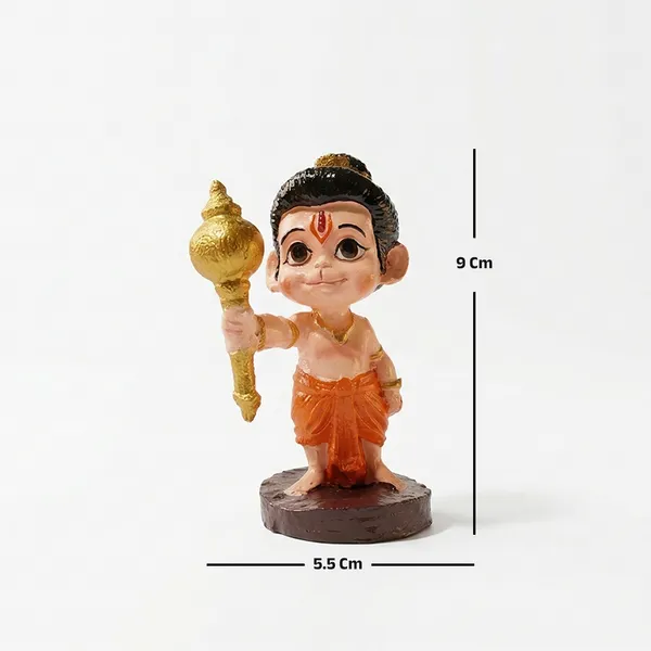 Bal_Hanuman_Standing_Idol_for_Car_Dashboard_-_9cm_Baby_Bajrangbali_Murti_with_Golden_Gada_|_Cute_Maruti_Figurine_for_Home_Decor,_Office_Desk,_Study_Table_&_Gifting_|_Small_Orange_Hanuman_Statue_(9cm_x_5.5cm)