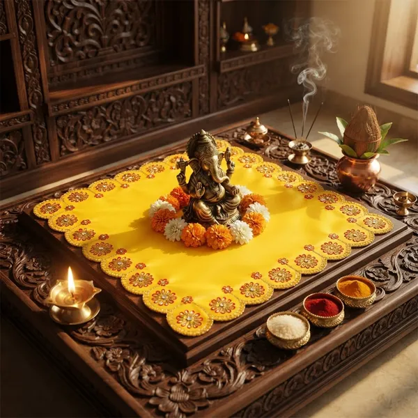 Puja_Aasan_16_x_16_Inch_for_God_Idol_&_Pooja_Chowki_|_Royal_Yellow_Satin_Fabric_with_Moti_Sequin_Embroidery_|_Decorative_Pooja_Asan_for_Ganesh,_Lakshmi_&_Daily_Puja_Rituals