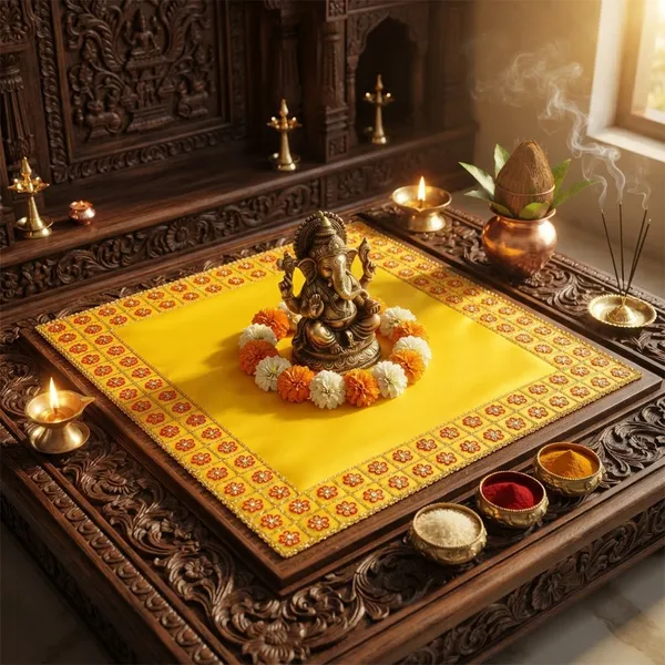 Puja_Aasan_16_x_16_Inch_for_God_Idol_&_Pooja_Chowki_|_Royal_Yellow_Satin_Fabric_with_Moti_Sequin_Embroidery_|_Decorative_Pooja_Asan_for_Ganesh,_Lakshmi_&_Daily_Puja_Rituals