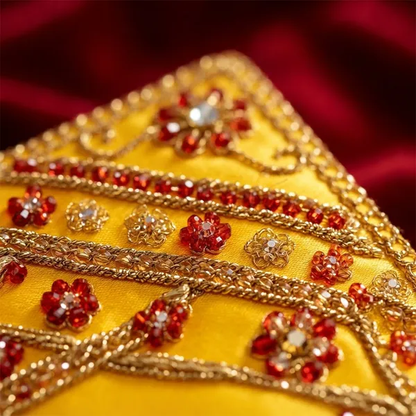 Puja_Aasan_16_x_16_Inch_for_God_Idol_&_Pooja_Chowki_|_Royal_Yellow_Satin_Fabric_with_Moti_Sequin_Embroidery_|_Decorative_Pooja_Asan_for_Ganesh,_Lakshmi_&_Daily_Puja_Rituals