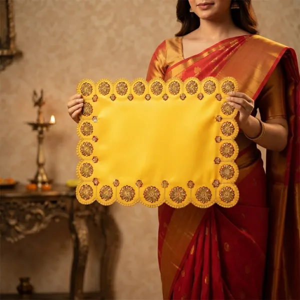 Puja_Aasan_14_x_8_Inch_for_God_Idol_&_Pooja_Chowki_|_Royal_Yellow_Premium_Satin_Fabric_with_Moti_Sequin_Embroidery_|_Decorative_Pooja_Asan_for_Ganesh,_Lakshmi_&_Daily_Puja
