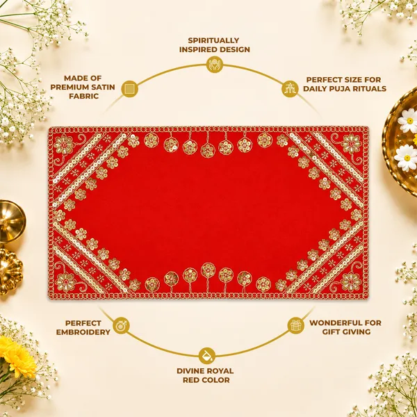 Puja_Aasan_14_x_8_Inch_for_God_Idol_&_Pooja_Chowki_|_Royal_Red_Premium_Satin_Fabric_with_Moti_Sequin_Embroidery_|_Decorative_Pooja_Asan_for_Ganesh,_Lakshmi_&_Daily_Puja