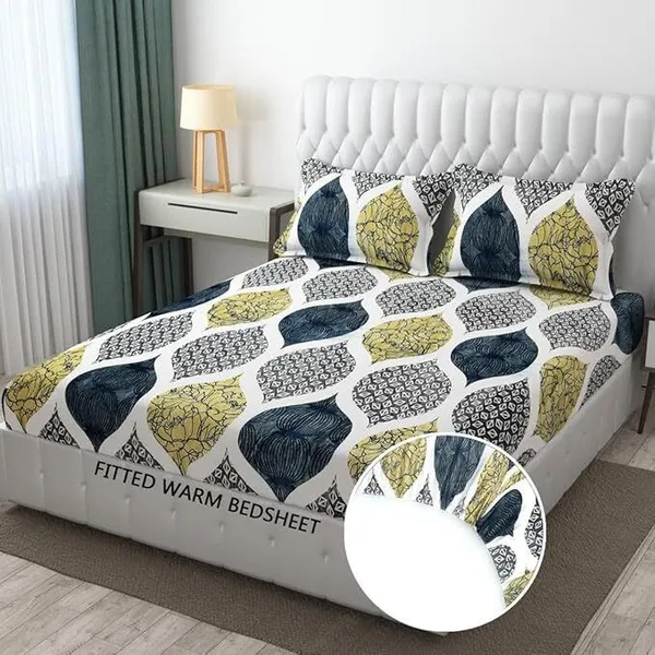 Multicolor_Woollen_Floral_Elastic_Fitted_Bed_Sheet_(_Thread_Count_240_)