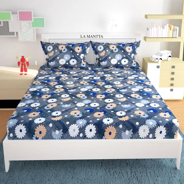 Multicolor_Cotton_Floral_Elastic_Fitted_Bed_Sheet_(_Thread_Count_250_)