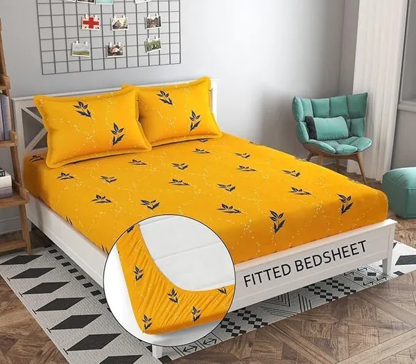 Multicolor_Cotton_Floral_Elastic_Fitted_Bed_Sheet_(_Thread_Count_250_)