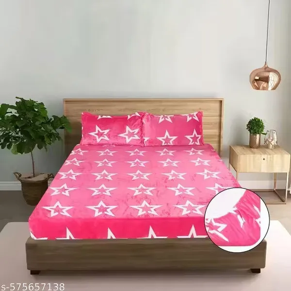 Multicolor_Woollen_Printed_Elastic_Fitted_Bed_Sheet_(_Thread_Count_240_)