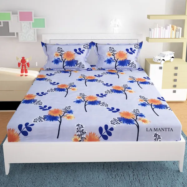 Multicolor_Cotton_Floral_Elastic_Fitted_Bed_Sheet_(_Thread_Count_250_)