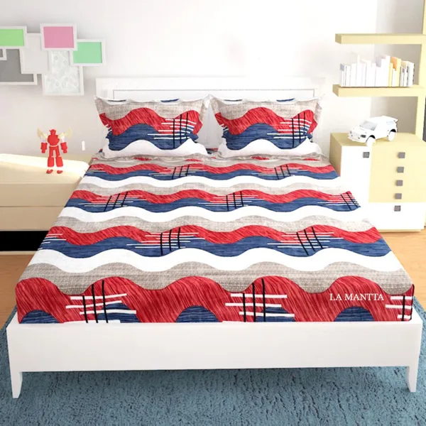 Multicolor_Cotton_Printed_Elastic_Fitted_Bed_Sheet_(_Thread_Count_250_)