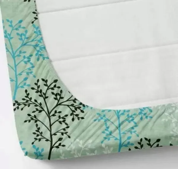 Multicolor_Cotton_Blend_Floral_Elastic_Fitted_Bed_Sheet_(_Thread_Count_210_)