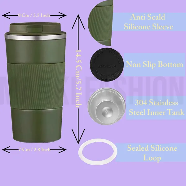 Military_Green_Stainless_Steel_Reusable_Insulated_Coffee_Cup_With_Leakproof_Lid