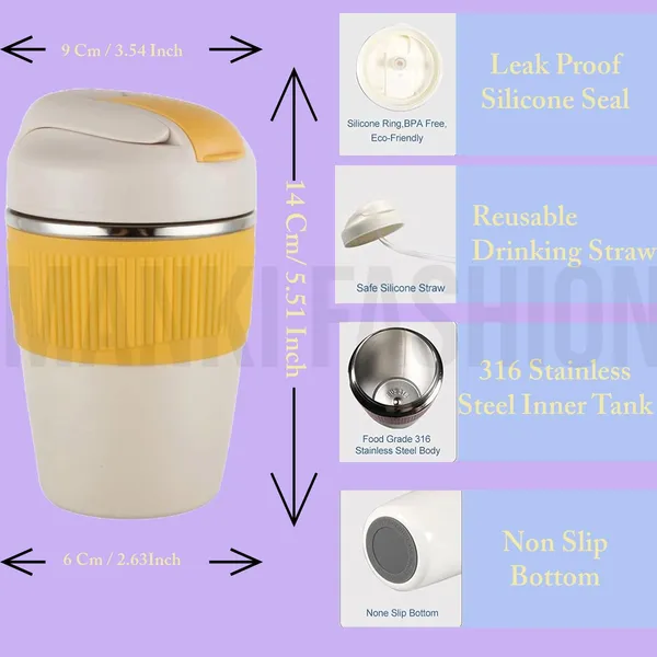 Yellow_Personalised_Coffee_Mug_With_Inbuilt_Straw_And_Sip_Lid_Leak_Proof_Double_Wall_Stainless_Steel_|_Your_Name_Print_(350_Ml)