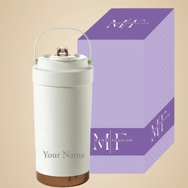 White_Personalised_Stainless_Steel_Coffee_Mug_With_Silicon_Grip_|_Hot_For_6_Hrs_|_Travel_Coffee_Your_Name_Print_Vacuum_Insulated_Mug_(500_Ml)