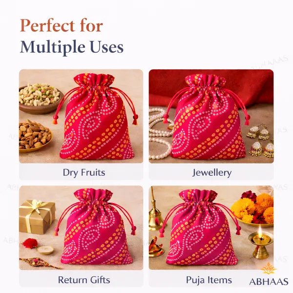 Abhaas_Drawstrings_Potli_Bag_for_Gifting_|_5X7In_Bandhej_|_for_Ladies_Wedding,_Party_Bag_Potli_Leaf_Print_for_Women_Kitty_Parties_Reusable_Return_Gift_Purpose,_Shagun_Pouch,_Candy_Bags