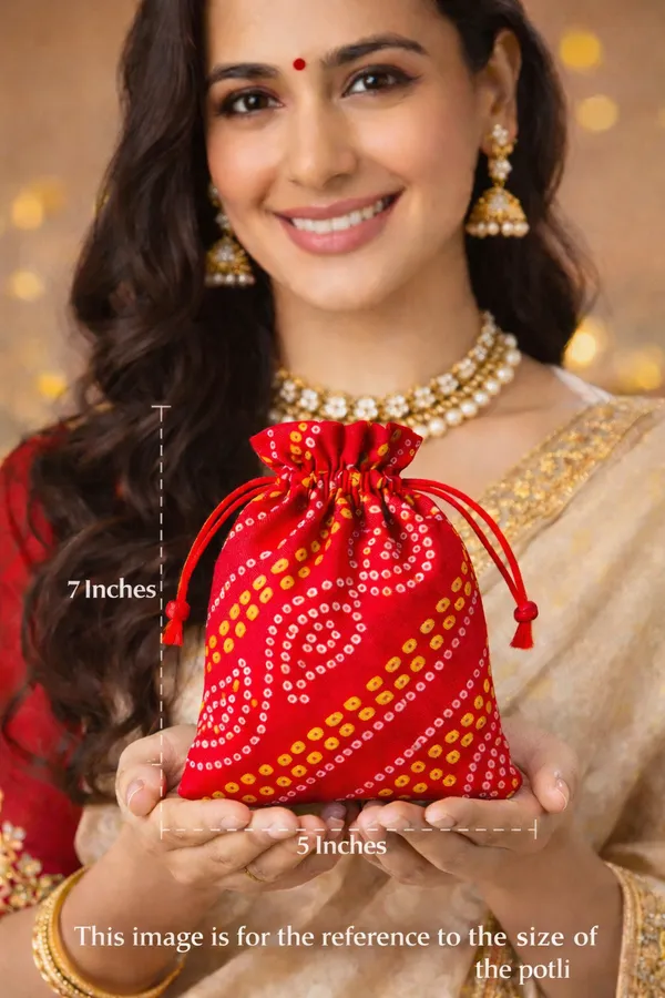 Abhaas_Drawstrings_Potli_Bag_for_Gifting_|_5X7In_Bandhej_|_for_Ladies_Wedding,_Party_Bag_Potli_Leaf_Print_for_Women_Kitty_Parties_Reusable_Return_Gift_Purpose,_Shagun_Pouch,_Candy_Bags
