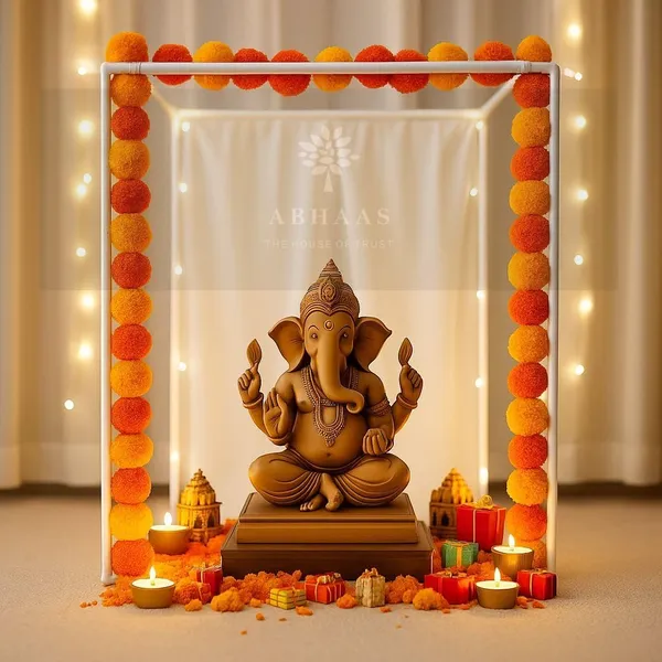 Yellow_Pooja_Decoration_Diy_Mandap_Tent_Pandal_Marigold_Garlands_For_Home_Decor__(_20Inches_)
