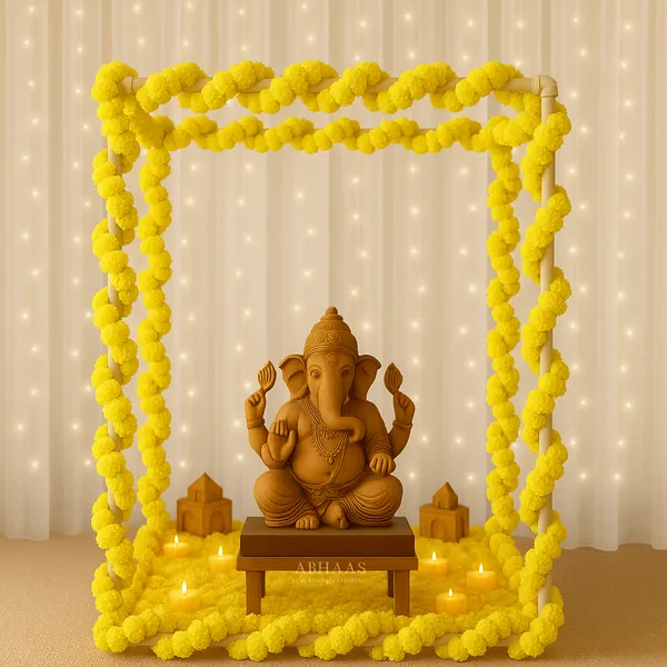 Yellow_Pooja_Decoration_Diy_Mandap_Tent_Pandal_Marigold_Garlands_For_Home_Decor__(_20Inches_)