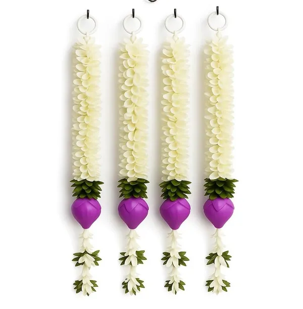 White_Indian_Handmade_Artificial_Flower_Garlands_Gajra_Toran_Wall_Hanging_For_Door_Decoration__(_16Inch_)