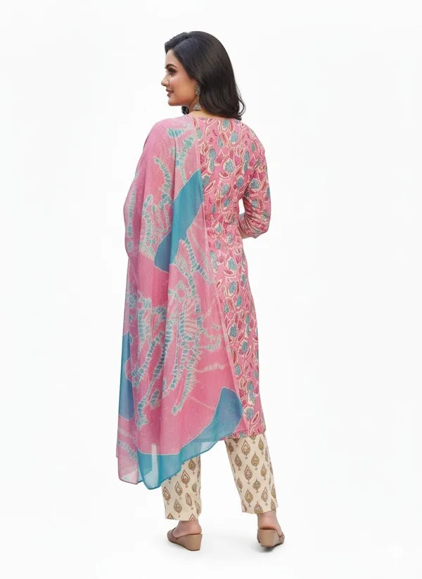 Pink_Shaded_Rayon_Cotton_Mix_3_Piece_Kurta_Pant_Dupatta_Set_For_Women