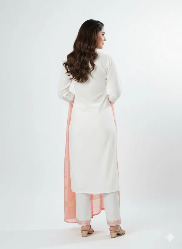White_Cotton_Mix_3_Piece_Roman_Silk_For_Women