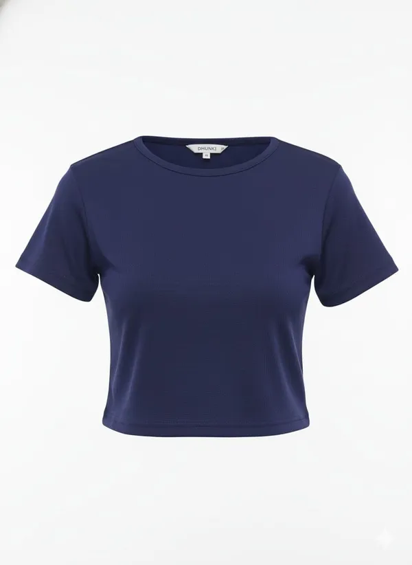 Navy_Blue_Cotton_Crop_Top_For_Women