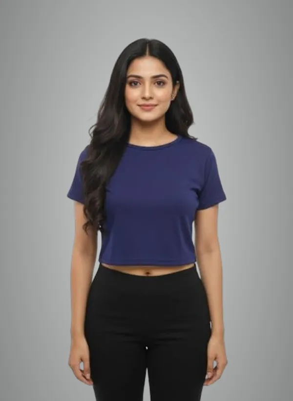 Navy_Blue_Cotton_Crop_Top_For_Women
