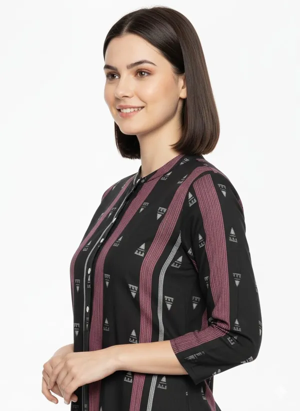 Black_Cotton_Single_Kurti_For_Women
