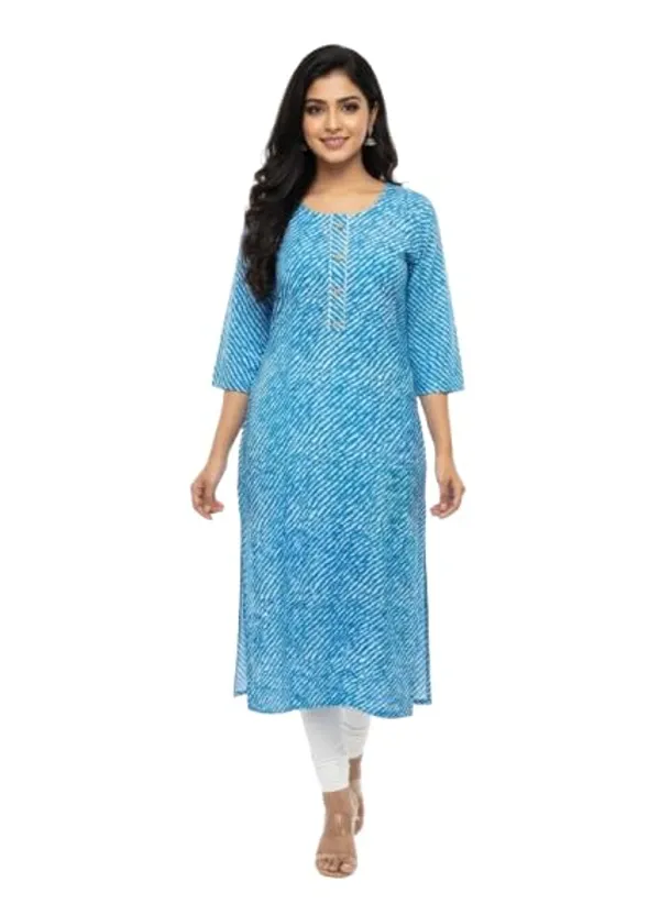 Skyblue_Rayon_Mix_Cotton_Single_Kurti_For_Women