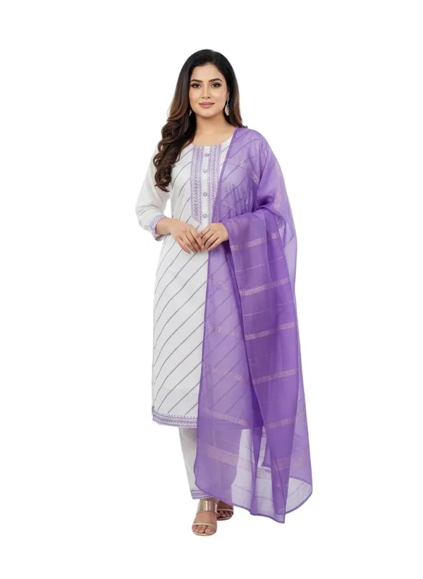 Purple_Rayon_Cotton_Mix_3_Piece_Roman_Silk_Kurta_Pant_Dupatta_Set_For_Women