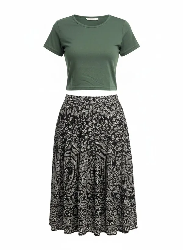 Green_Polyester_Crop_Top_For_Women