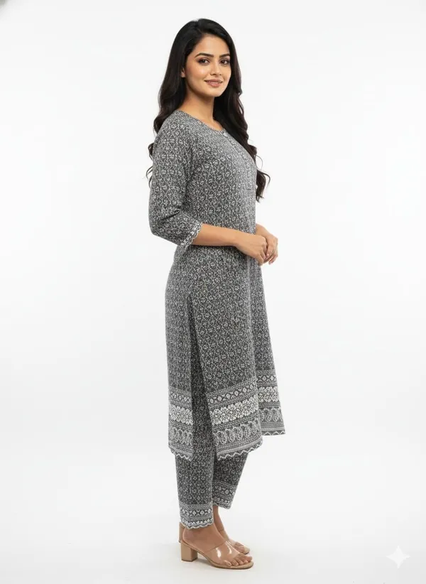 Grey_Rayon_Mix_Cotton_2Piece_Kurti_For_Women