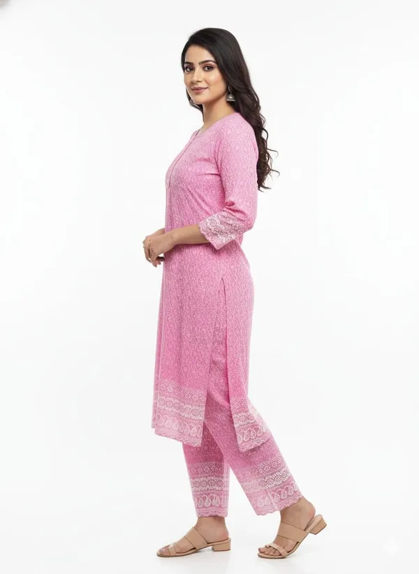 Pink_Rayon_Mix_Cotton_2Piece_Kurti_For_Women