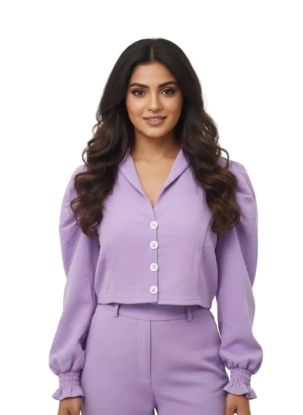 Lavender_Polyester_Crop_Shirt_Style_Top_Full_Sleeve_For_Women