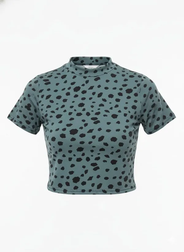 Dusty_Green_Polyester_Crop_Top_For_Women