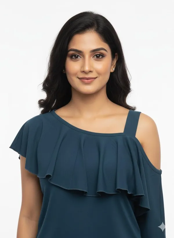 Blue_Polyester_Crop_Top_For_Women