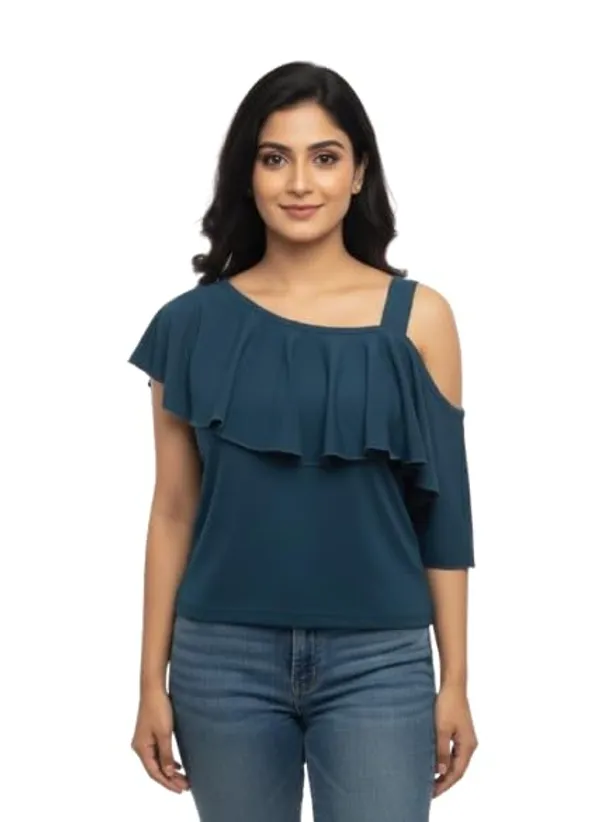 Blue_Polyester_Crop_Top_For_Women