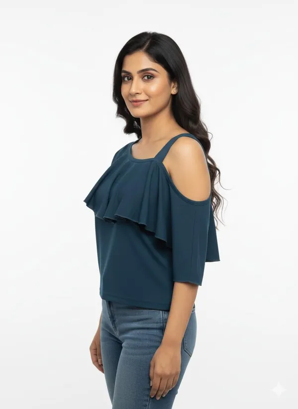 Blue_Polyester_Crop_Top_For_Women
