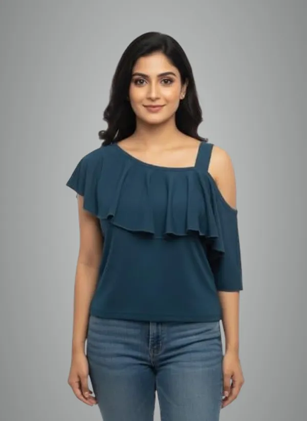 Blue_Polyester_Crop_Top_For_Women