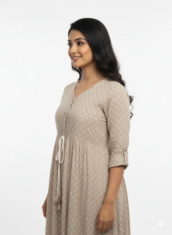 Brown_Rayon_Cotton_Mix_Printed_Frock_Kurti_For_Women