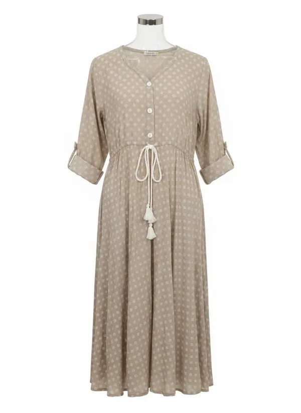 Brown_Rayon_Cotton_Mix_Printed_Frock_Kurti_For_Women