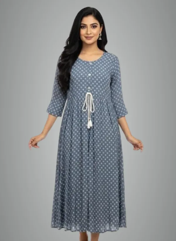 Grey_Rayon_Cotton_Mix_Printed_Frock_Kurti_For_Women