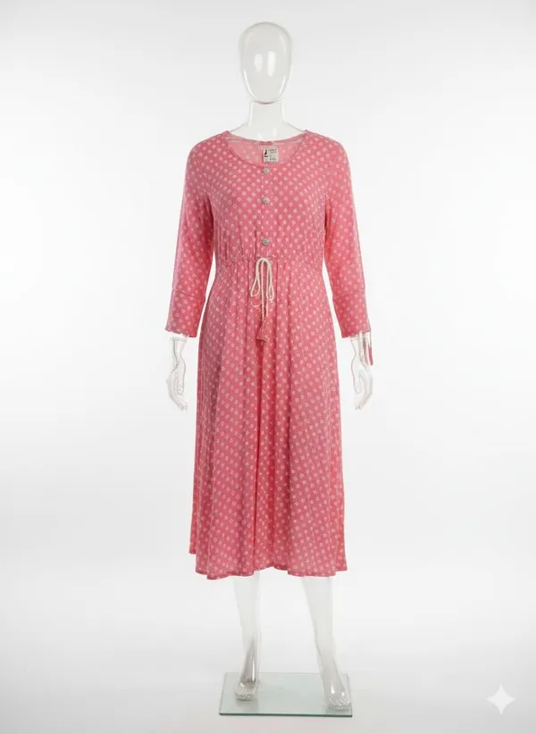 Pink_Rayon_Cotton_Mix_Printed_Frock_Kurti_For_Women