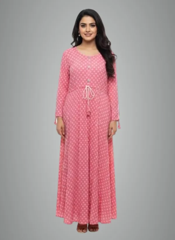 Pink_Rayon_Cotton_Mix_Printed_Frock_Kurti_For_Women