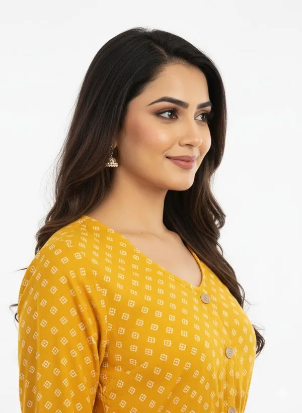 Yellow_Rayon_Cotton_Mix_Printed_Frock_Kurti_For_Women