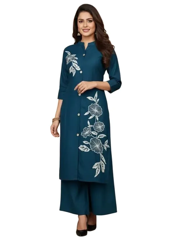 Blue_Cotton_Top_Plazzo_Set_For_Women