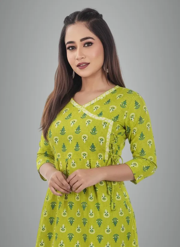 Green_Cotton_Short_Kurti_For_Women